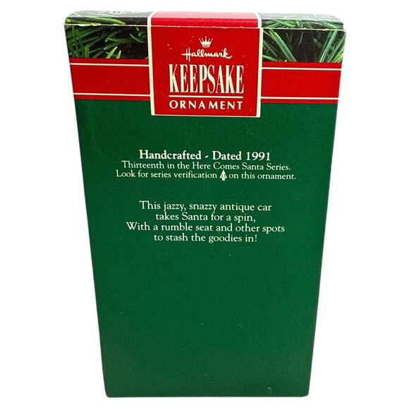 1991 Hallmark Santa’s Antique Car Ornament MIB Vintage Christmas Collectible - Picture 7 of 7